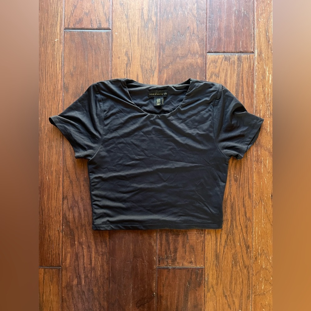 House Of Harlow 1960 Cropped Black Tee Size M